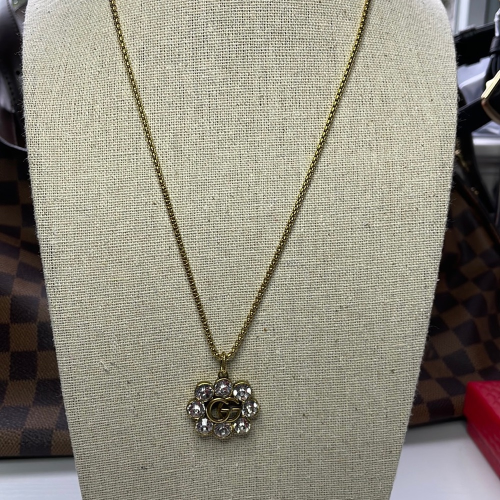 Gucci GG Rhinestone Necklace Repurposed ✨
